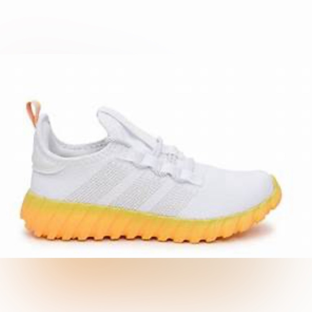 New with Tag Adidas Kaptir 3.0 Kids' Lifestyle Running Shoes sz 13 White Orange - Picture 2 of 4